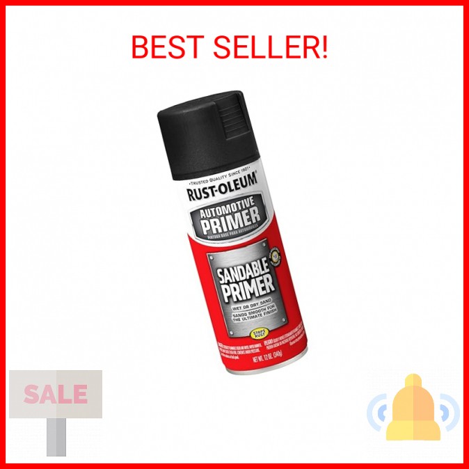 Rust-Oleum 249418 Automotive Sandable Primer Spray, 12 oz, Black