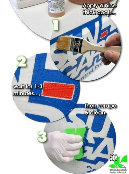 2-16oz Bottles Wood Furniture Paint Remover Strip Gel plus Blade BUNDLE
