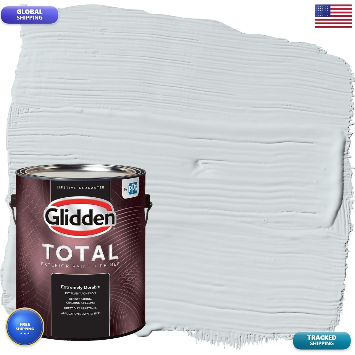 Glidden Total 1 gal Tinsel/Gray Flat Exterior Paint with Premiumr