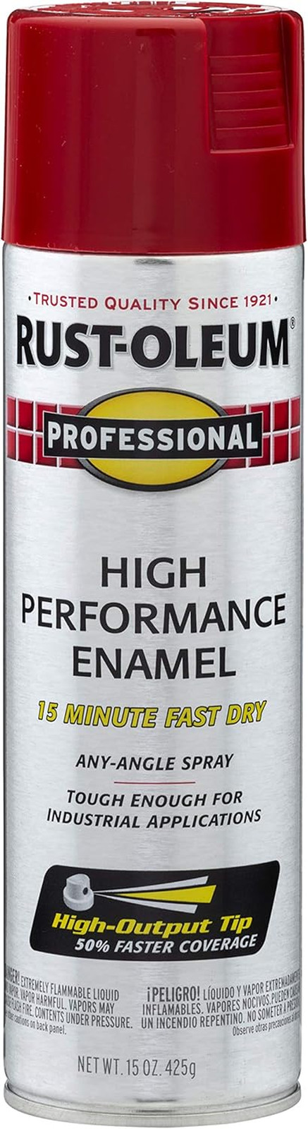 Rust-Oleum Professional High Performance Enamel Spray Paint 15oz Gloss Safety Re