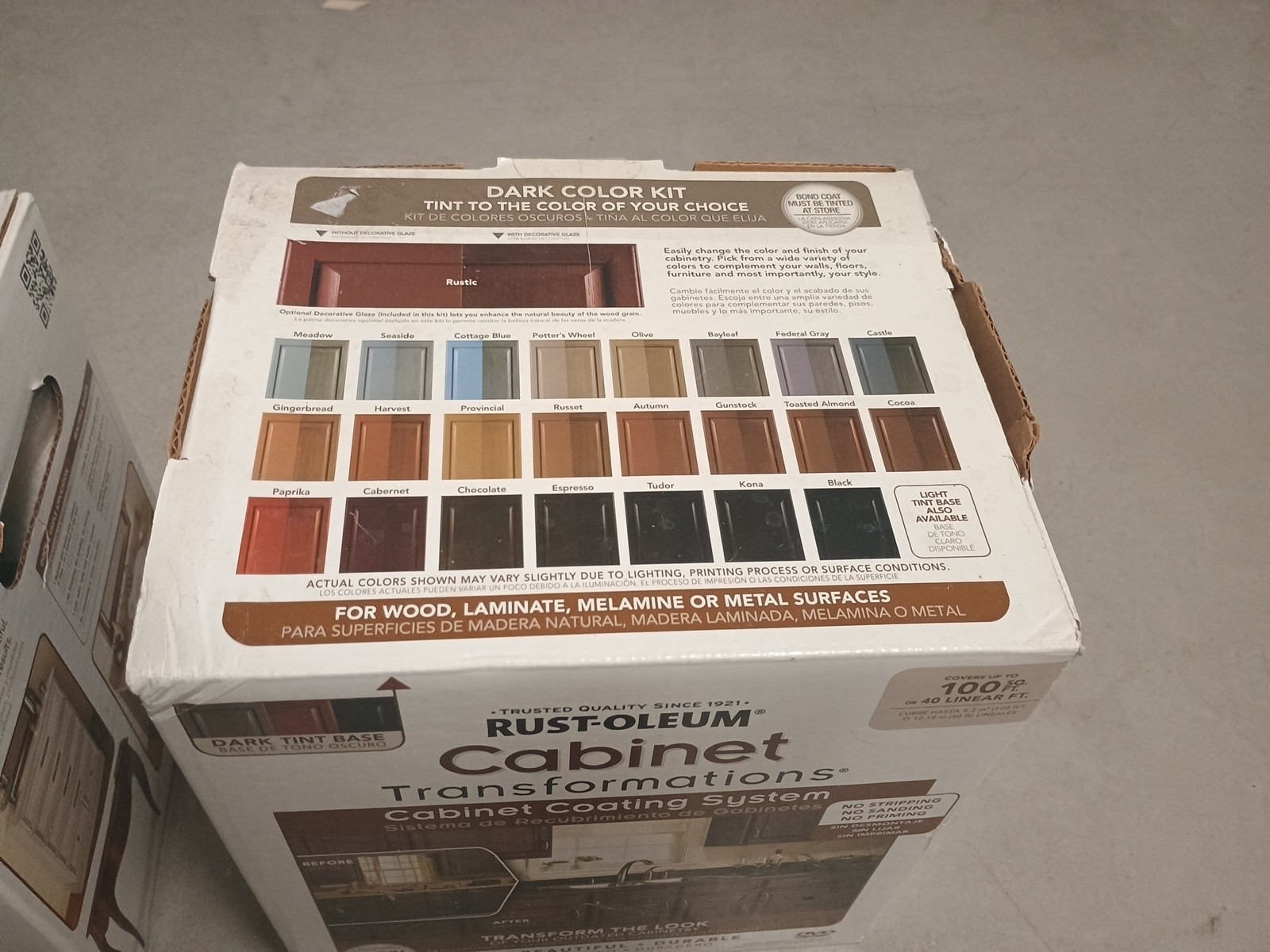 Rust-Oleum Cabinet Transformations Complete Coating Kit Light Tint Base New 2Lot