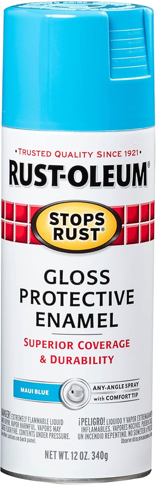 269292 Stops Rust Spray Paint, 12 Fl Oz (Pack of 1), Gloss Maui Blue