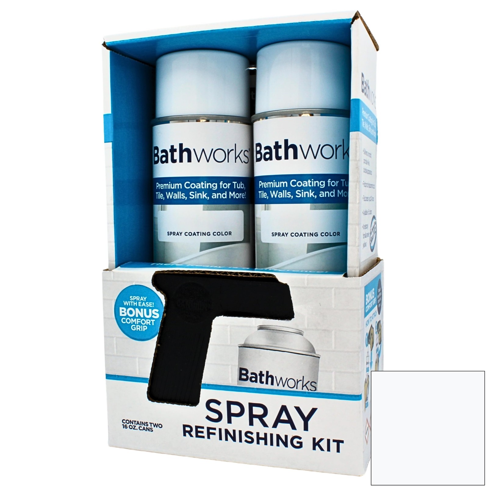 Bathtub Refinishing Kit White 2 Spray Cans 32oz Resin Paint 24-hour Dry Time