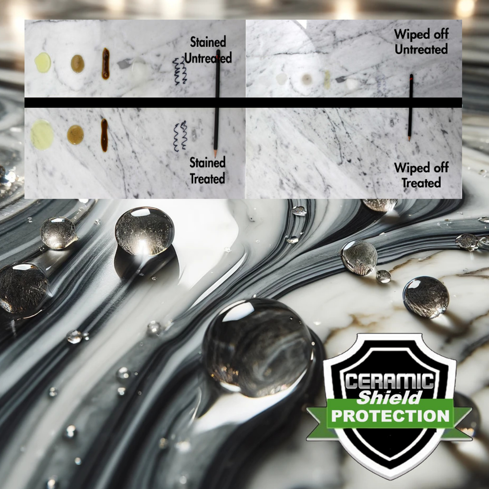 POLYCERAMIC COUNTERTOP PROTECTION CLEAR COATING ETCH & STAIN RESISTANT
