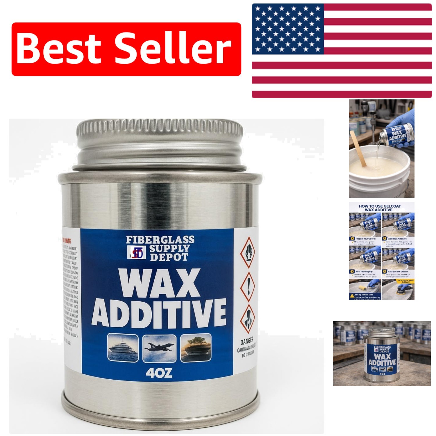 Wax Additive 4 oz for Gelcoat – Sealant for Perfect Sanding & Finishing