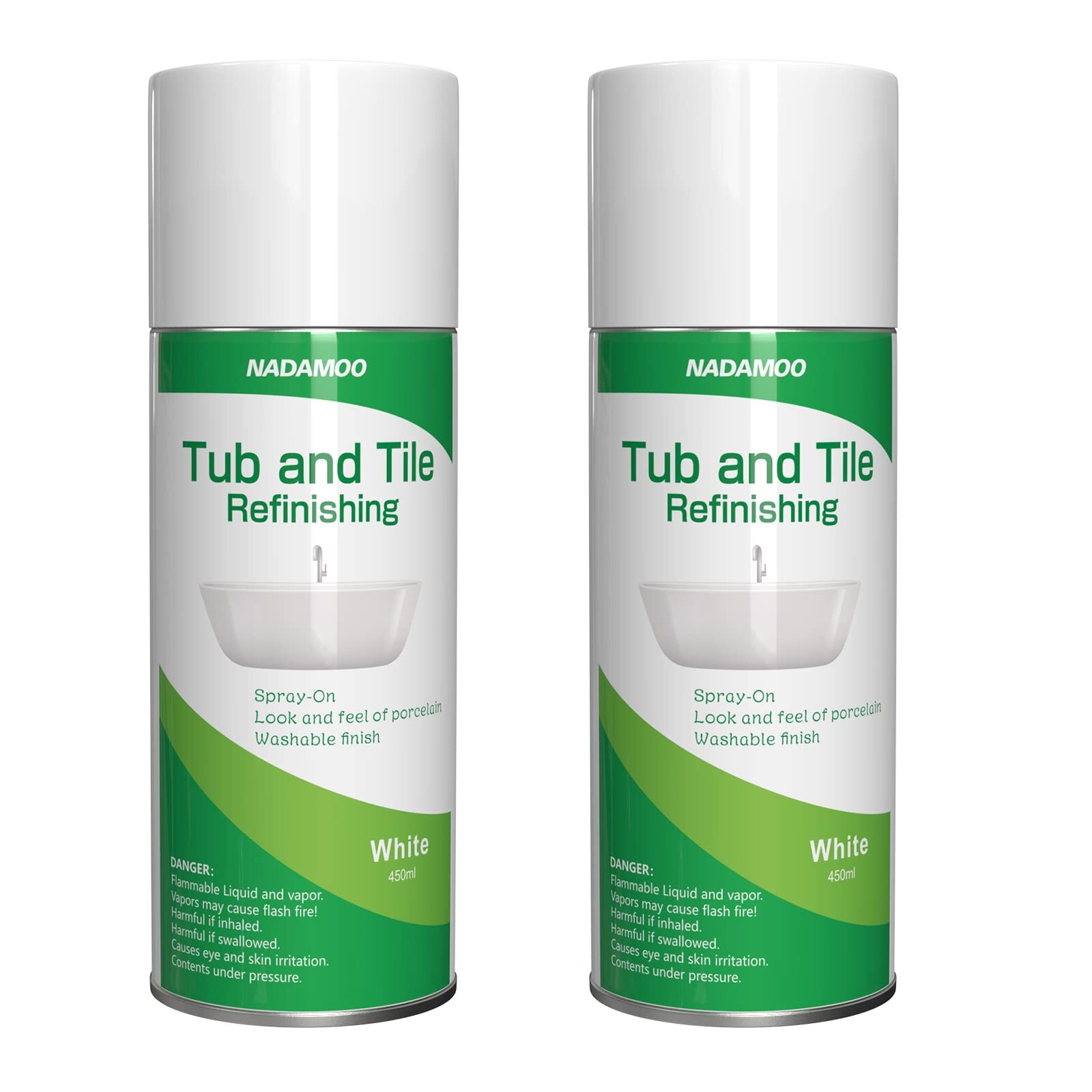 NADAMOO Tub and Tile Spray Paint White Bathtub Refinishing Kit Refinish Porc…