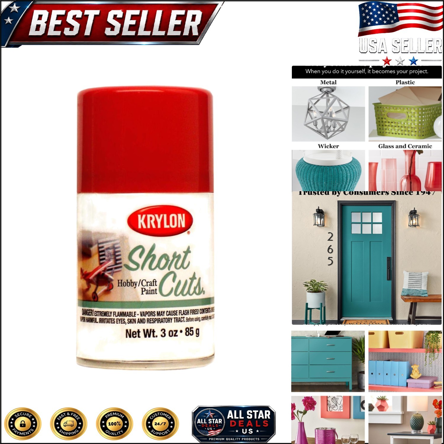 3 Oz. UV Resistant Red Pepper Spray Paint – High Gloss Finish for All Projects