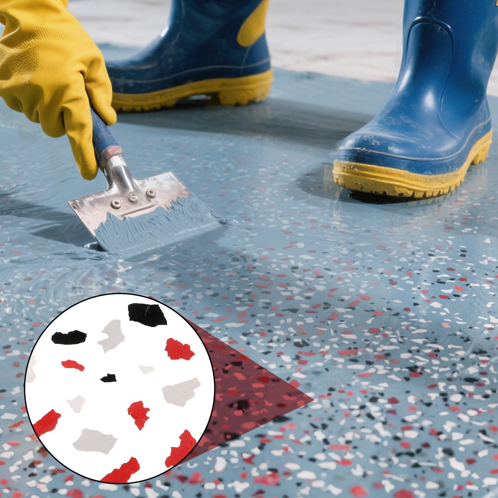 2 Kg/4.4 Lb Epoxy Flakes 1/4″, Blend Colors Decorative Chips, Garage Floor Ep…