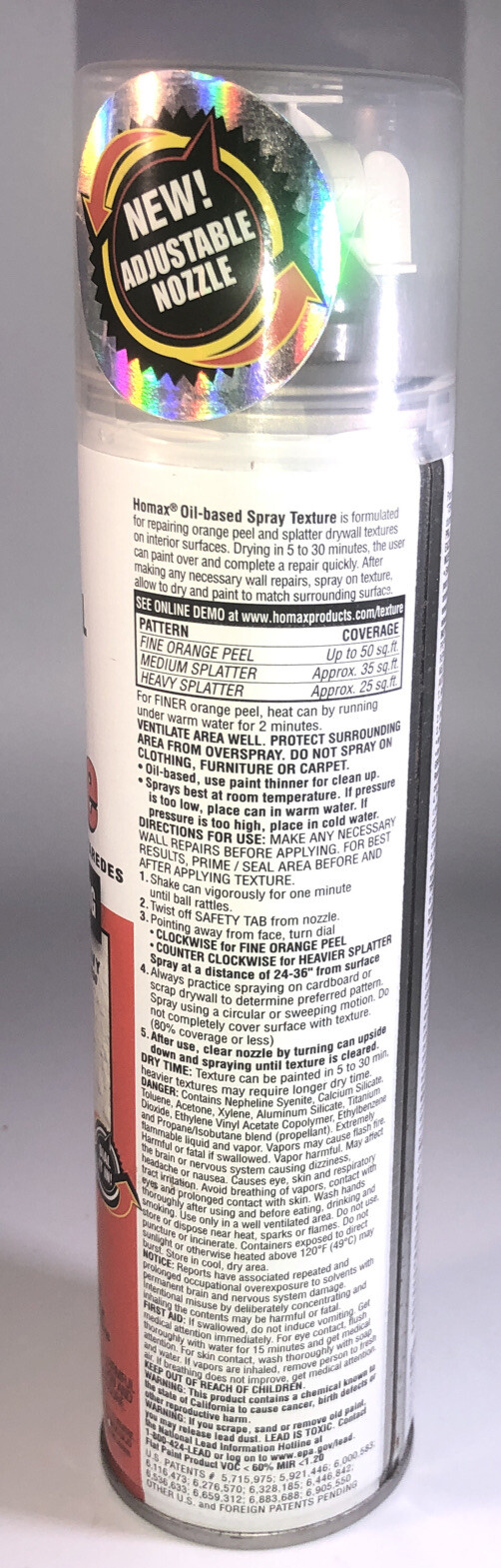 Homax 4050 Wall Textured Spray Patch,White, Orange Peel,10 Oz.-SHIP SAME BUS DAY