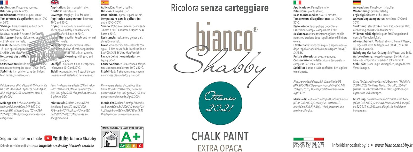 Chalk Paint Ottanium Shabby Chic Vintage Furniture Painting Matte Walls 2x500ml