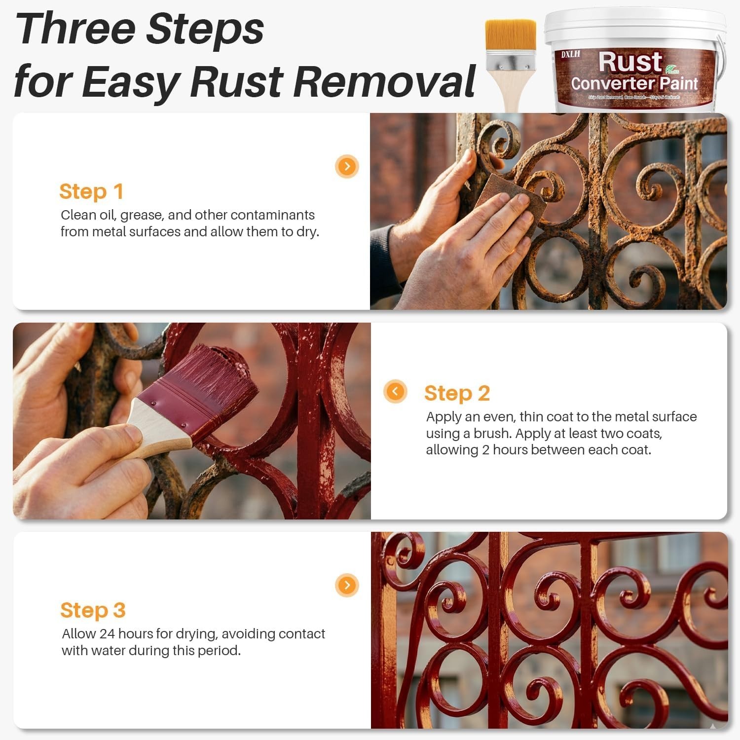 Red Rust Converter & Primer, 175oz – No Sanding Needed