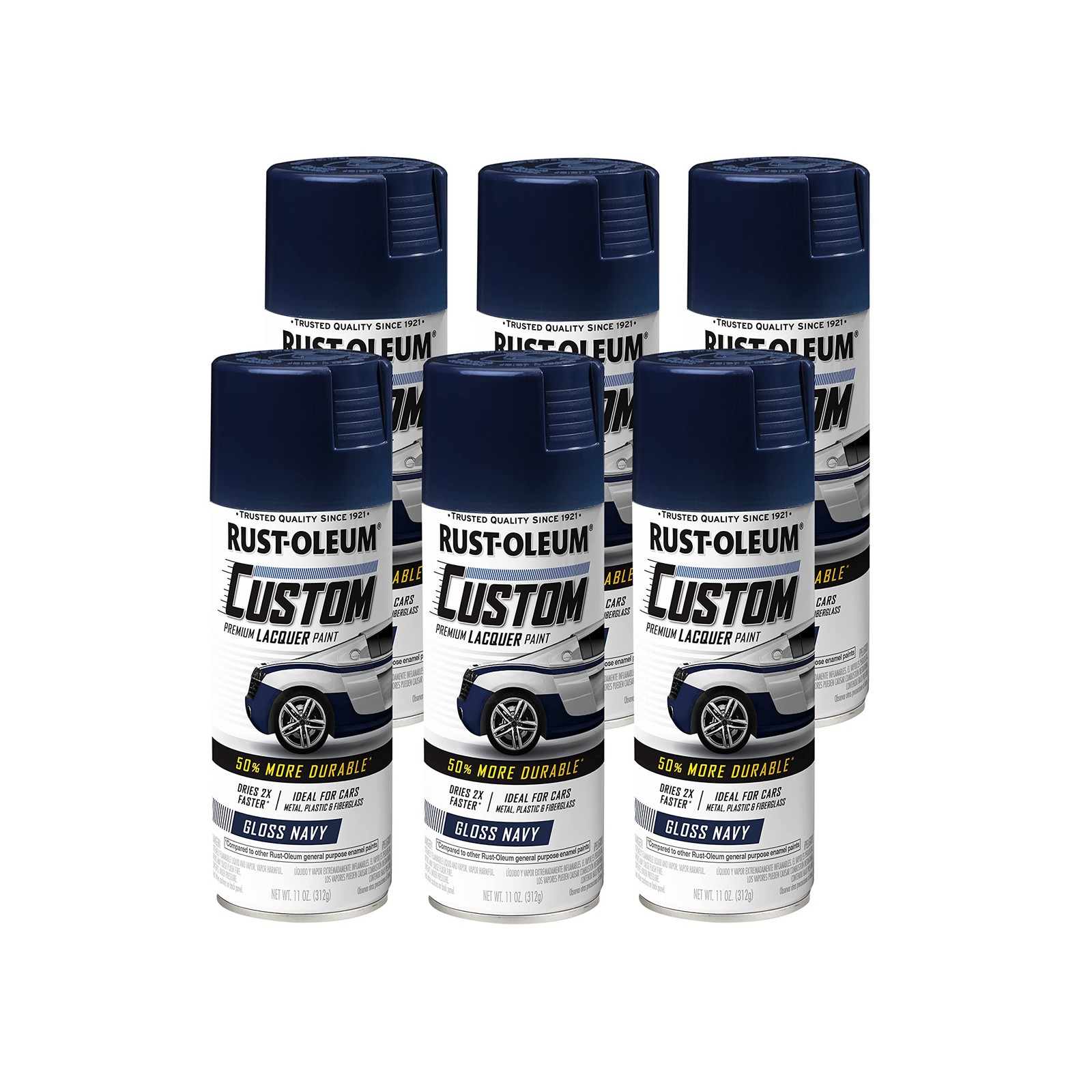 Rust Oleum Automotive Premium Custom Lacquer Spray Paint Gloss Navy 11Oz Pack…