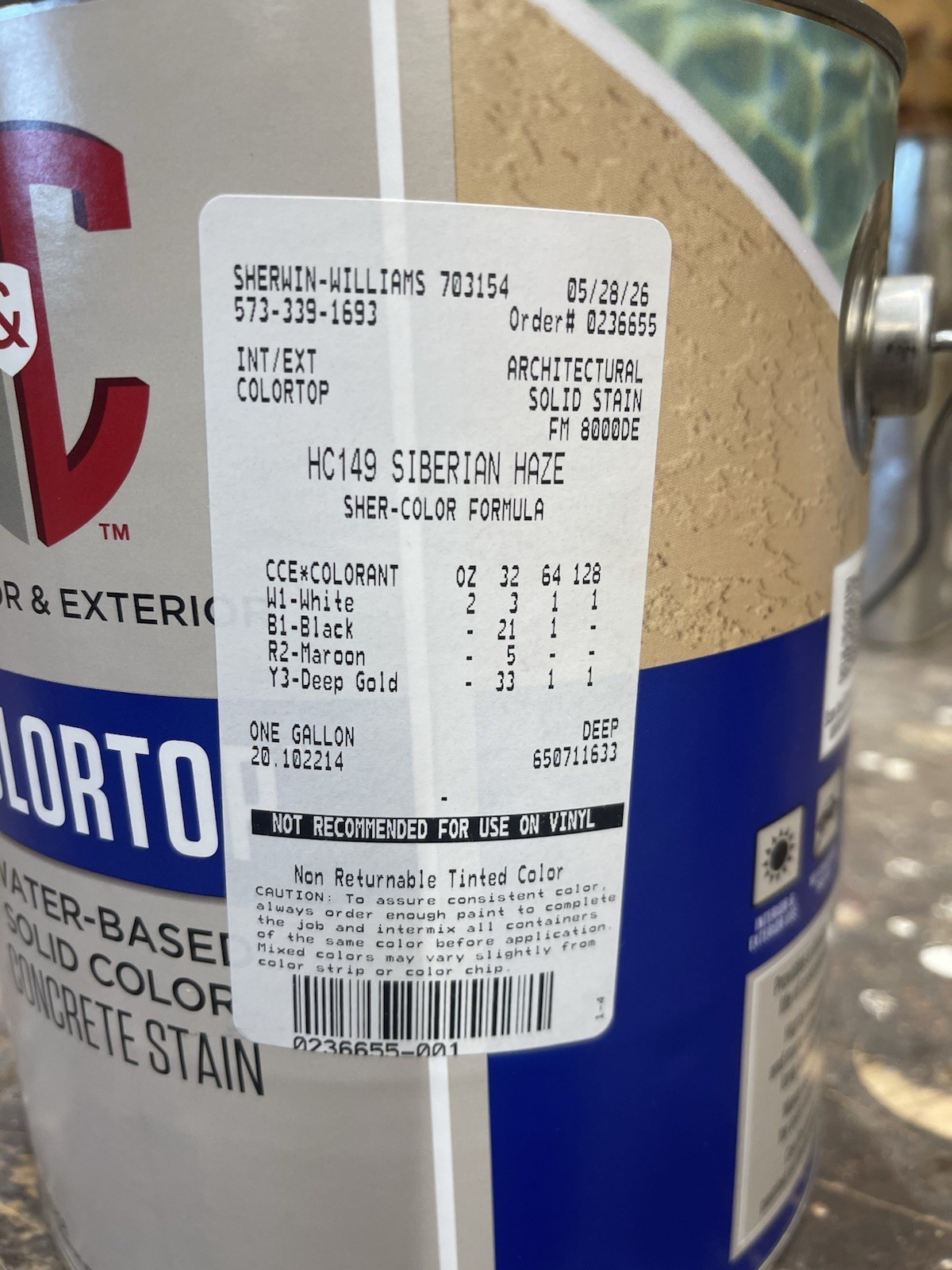 H&C Exterior ColorTop Solid Color Concrete Stain/ HC149 Siberian Haze Tan