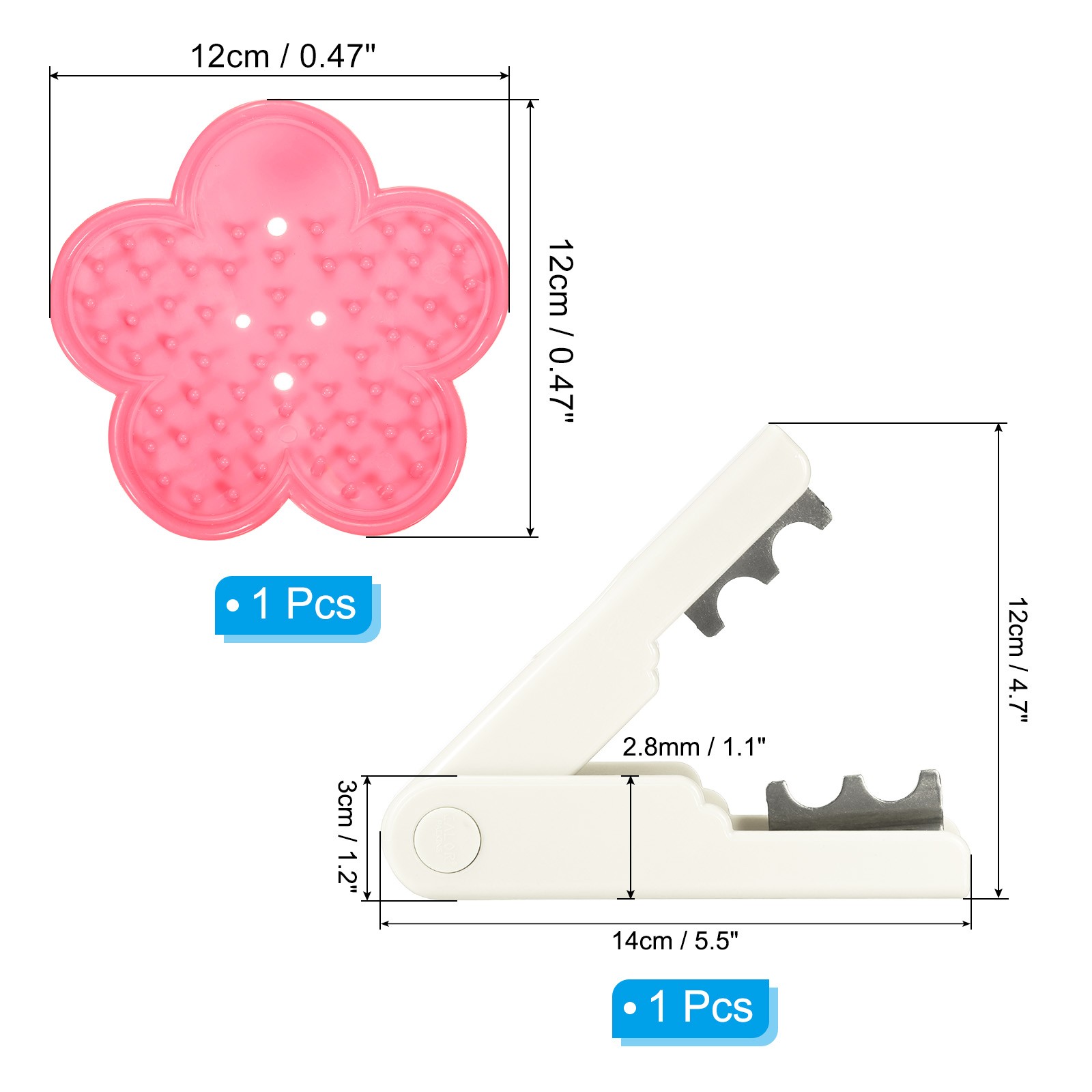 2pcs Rose Stem Leaf Thorn Stripper Remover Tool Stripping Kit White, Pink
