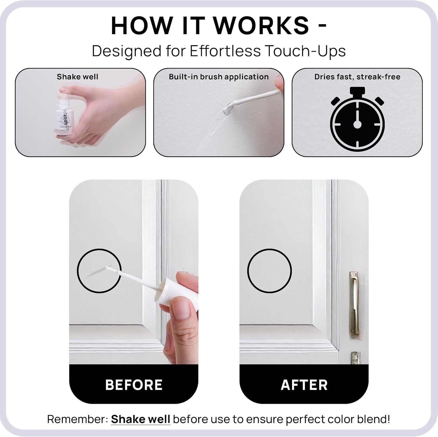 Touch-Up Paint | Matte Finish for Cabinets Furniture|Multi-Tone White Repair Kit