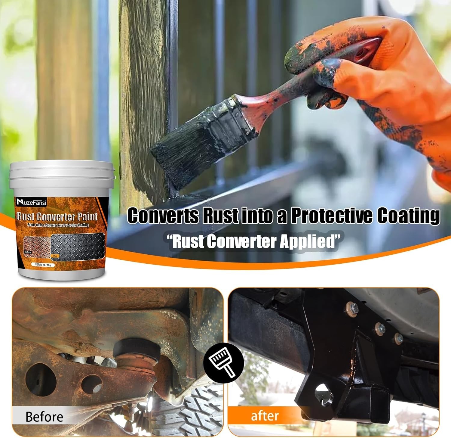Metal Paint, Rust Converter and Metal Primer 34.8 Oz – Anti-Rust Coating Rust Pa