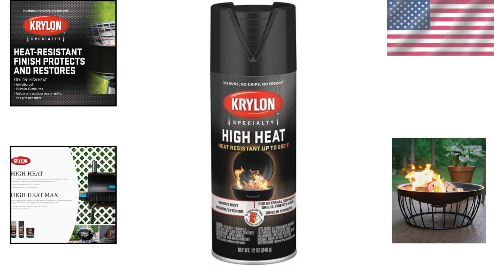 High Heat Satin Black Paint 12 Ounce Can for Metal with Thermo Guard Protection