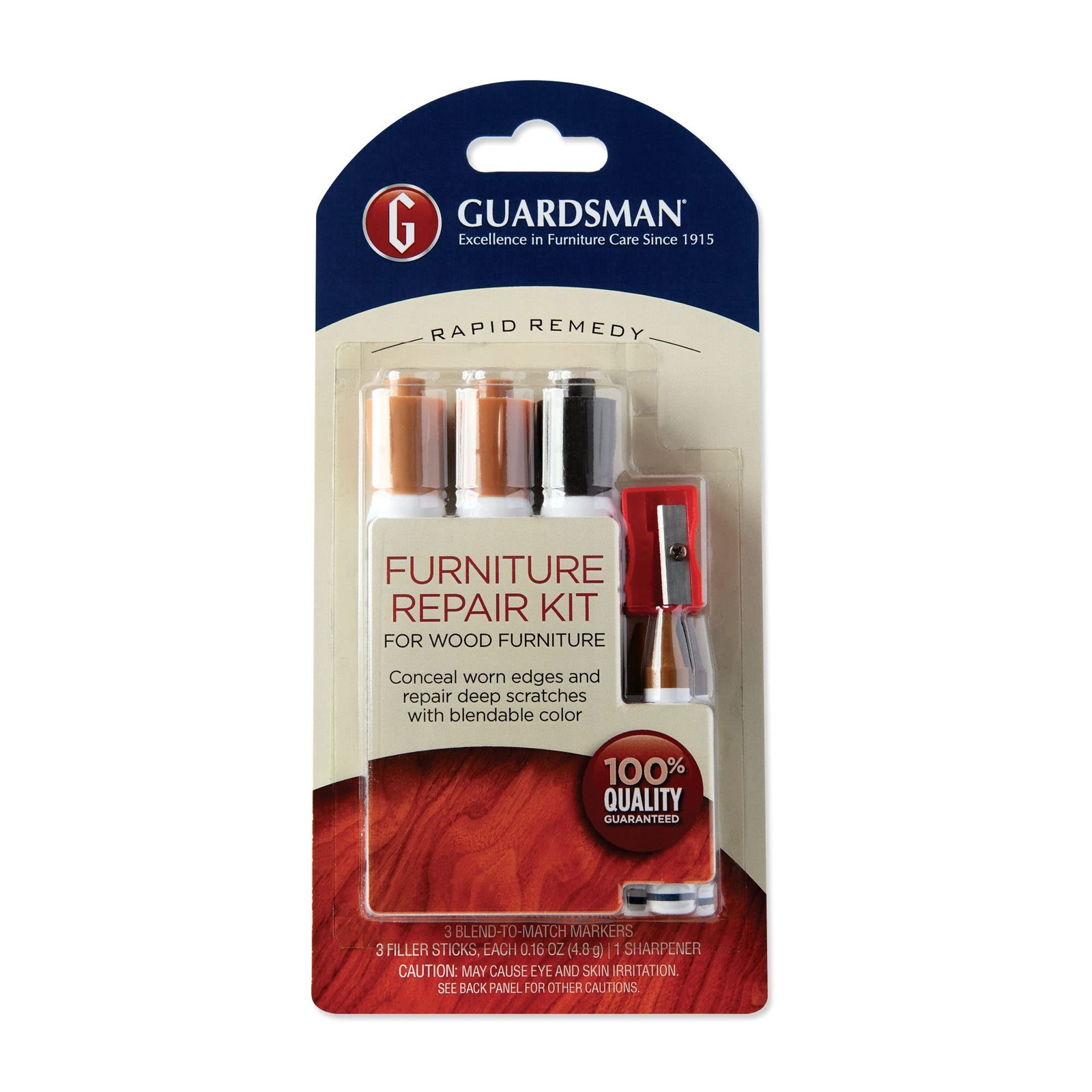Guardsman Wood Furniture Markers and Wax Filler 3 Colors, Brown Tones