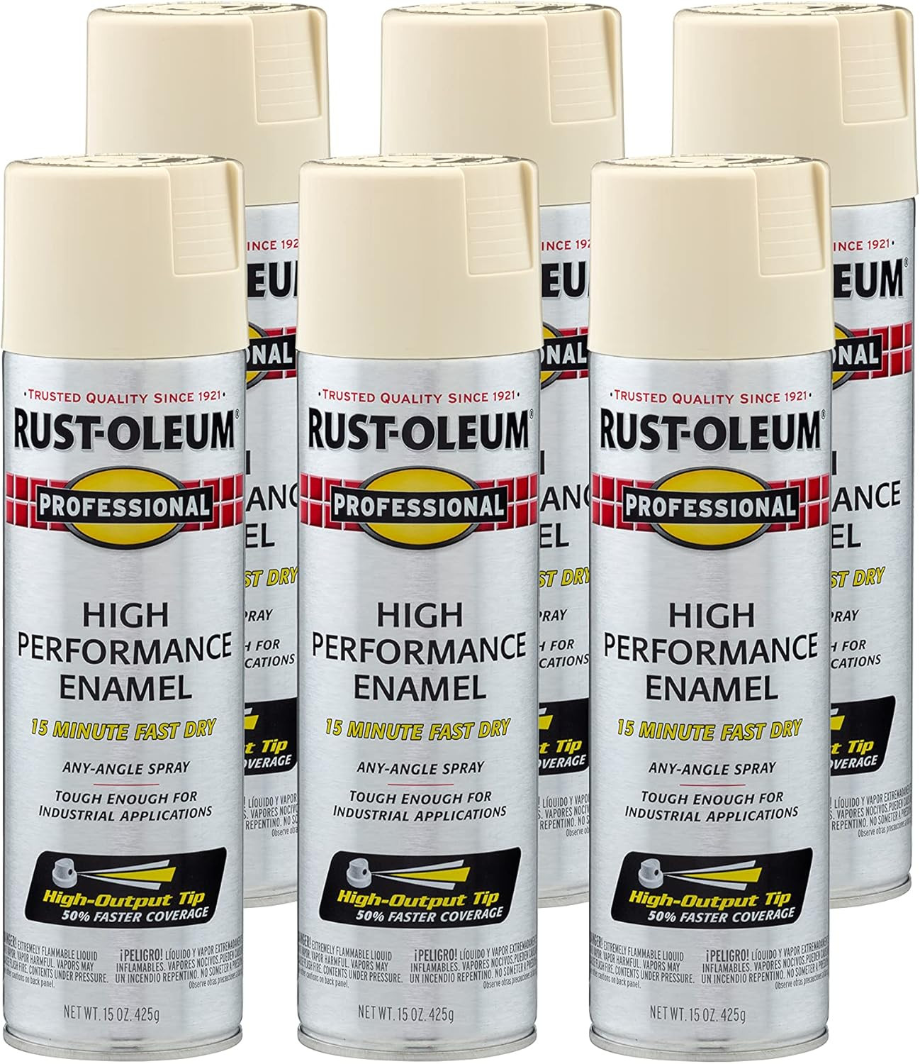 7578838-6PK Professional High Performance Enamel Spray Paint, 15 Oz, Flat Black,
