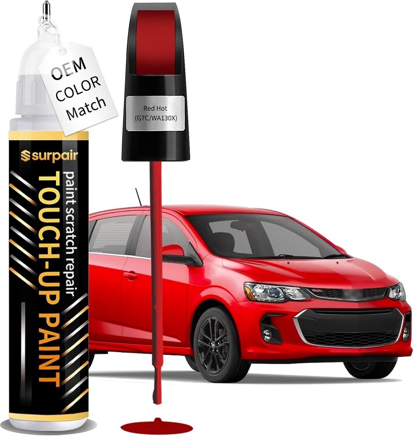 Touch Up Paint Black GBA/WA8555 for Chevrolet Scratch Repai Red Hot (G7C/WA130X)