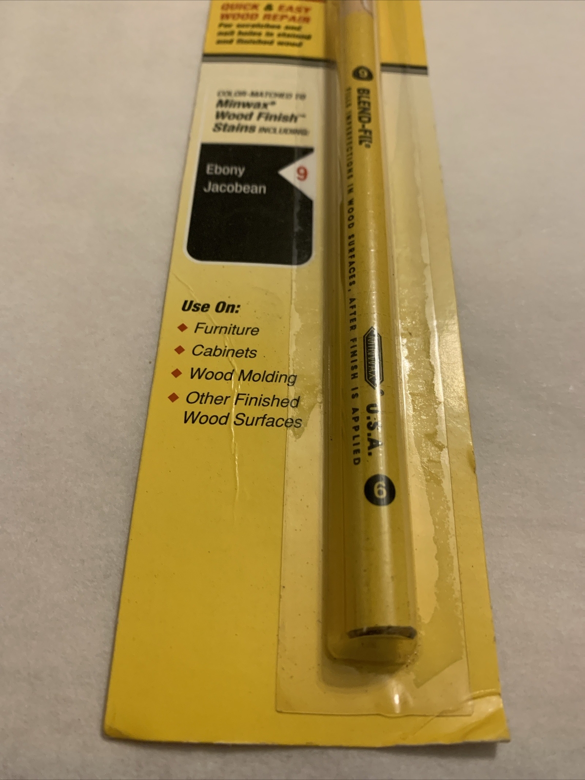 Minwax Blend-Fil Pencil #9 EBONY ~ Quick & Easy Touch-Up Wood Repair #T439000
