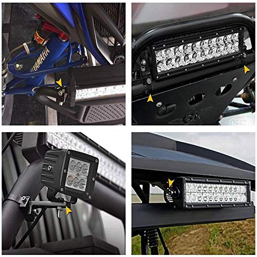 Bull Bar LED Light Mounts – Tube Clamps, 2pcs for Off Road Lights 1.75″