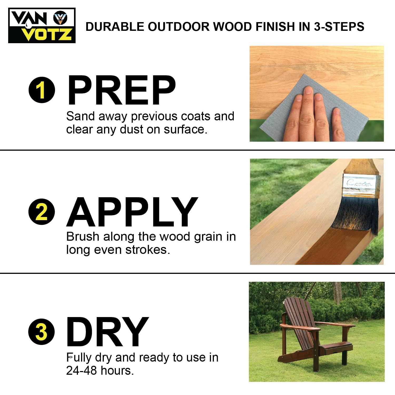 Waterproofing Stain & Sealer [1-Quart, Chestnut] – Premium Water-Based Varnis…