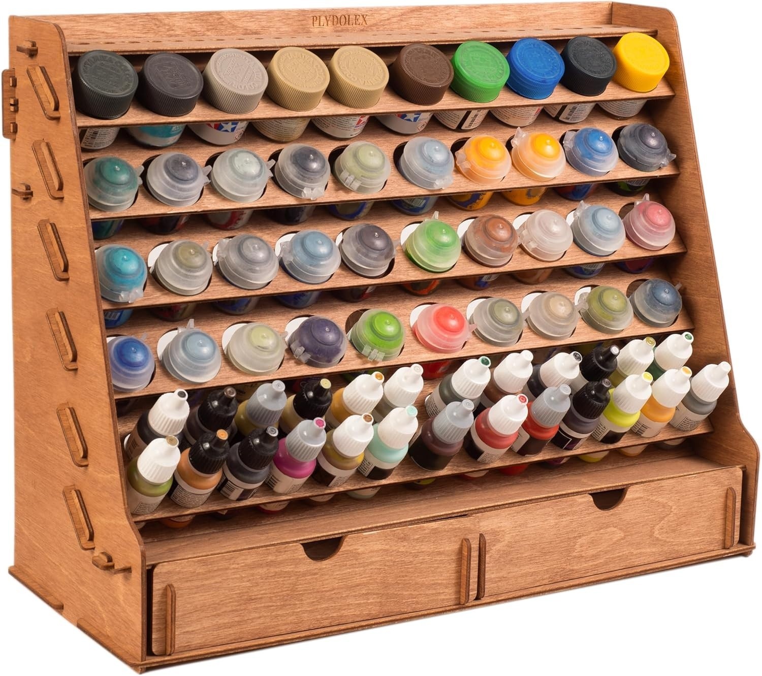 Wall Paint Holder – Works For Warhammer 40K, DnD, Other Figurines – 65 Holes