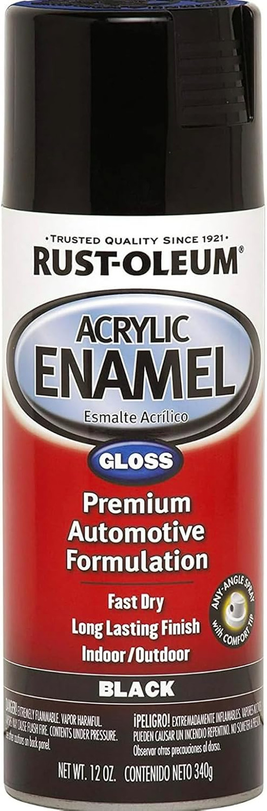 Automotive 248643 12-Ounce Acrylic Enamel Spray, Black Gloss