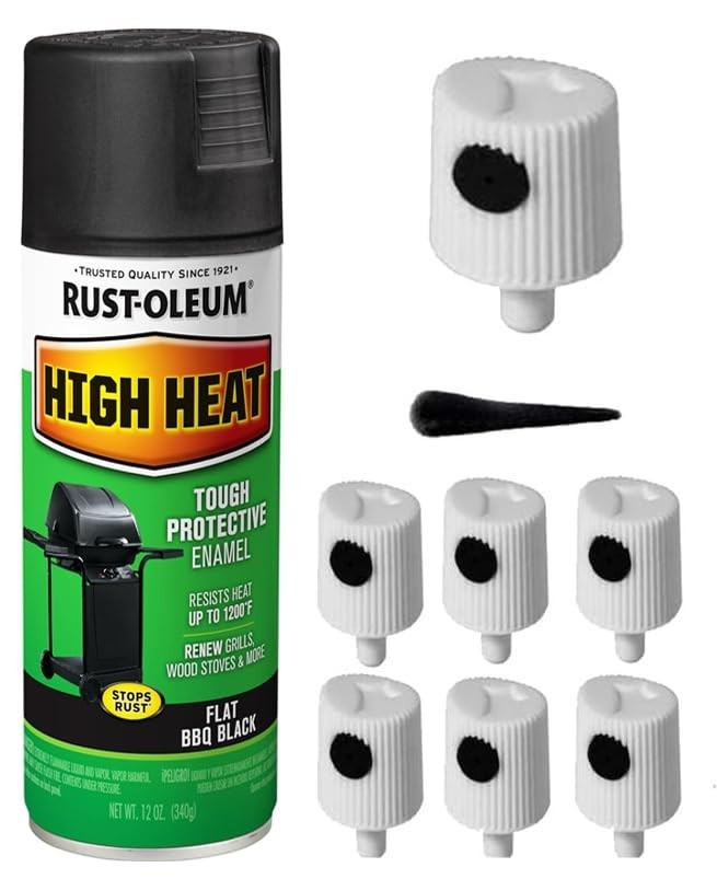 6 Spray NOZZLES for Rust-Oleum High Heat Spray Paint Bar-B-Que Black – NO CAN
