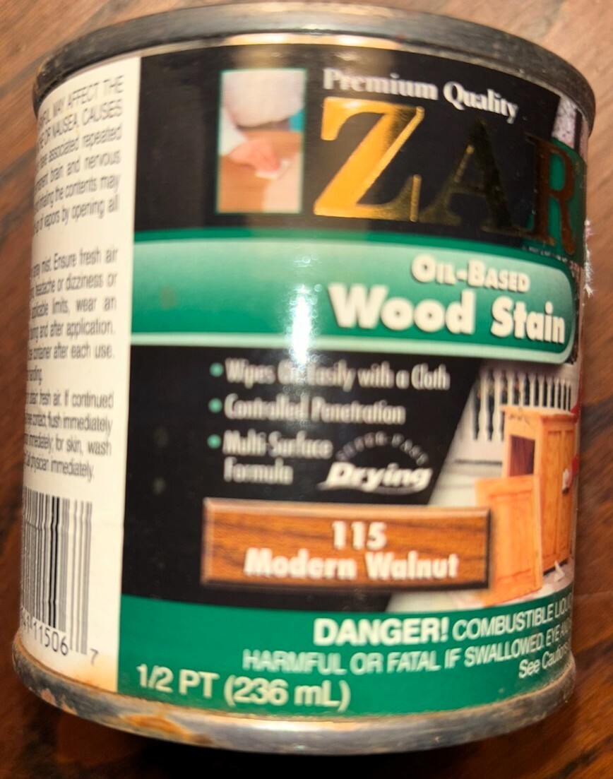 Zar Interior Stain 115 Modern Walnut 1/2 pint