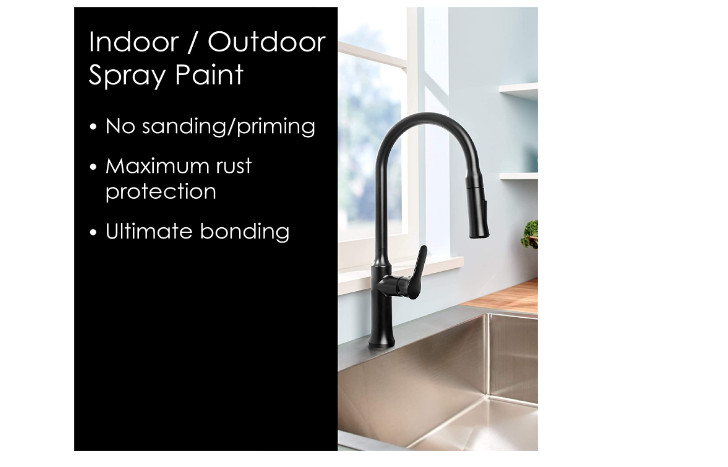 Matte Black Spray Paint Indoor Outdoor Use Fusion All In One PVC Quick Dry Coat