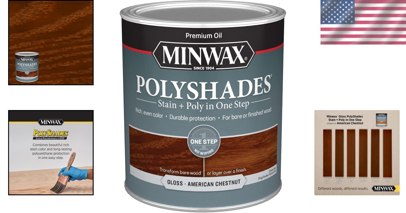 Transform Your Wood with Minwax American Chestnut Stain & Poly Finish – 1 Quart