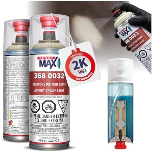 SprayMax 2K Epoxy Primer Beige | 2K Primer Automotive | Epoxy Spray Paint for…