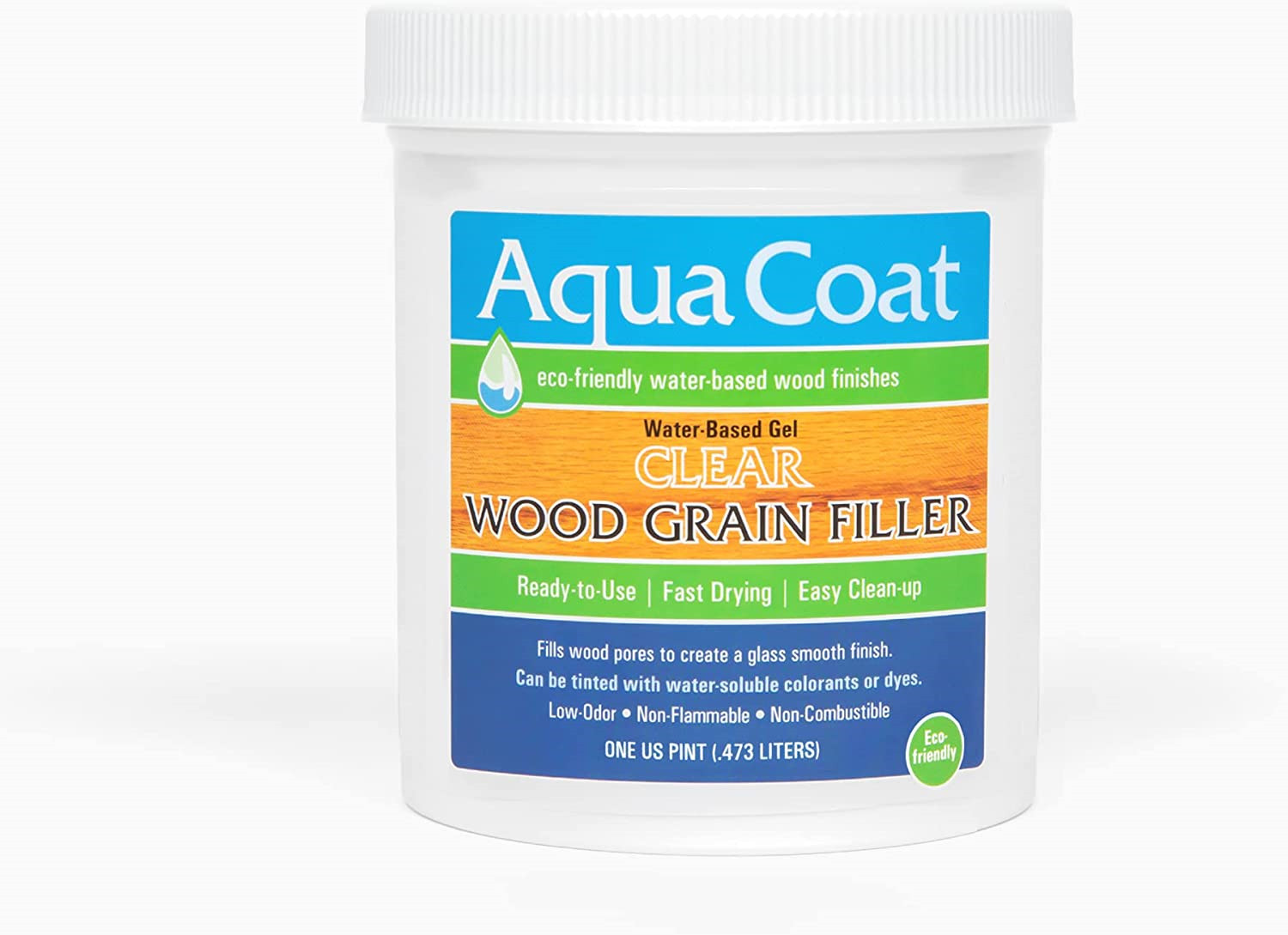 Aqua Coat Best Wood Grain Filler. Clear Gel Water Based Low odor Fast Non