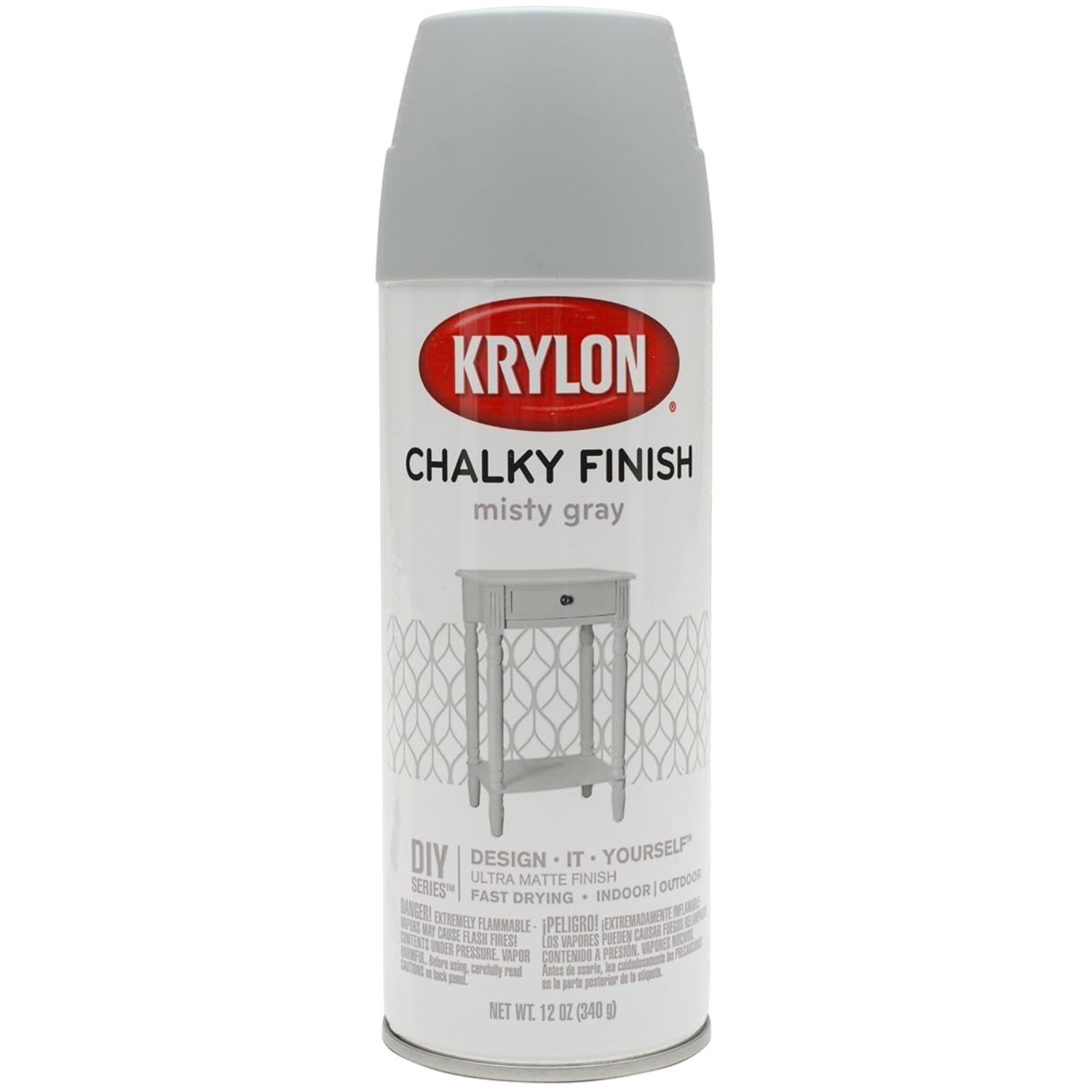 Krylon Chalky Finish Spray – Misty Gray, 12 Oz