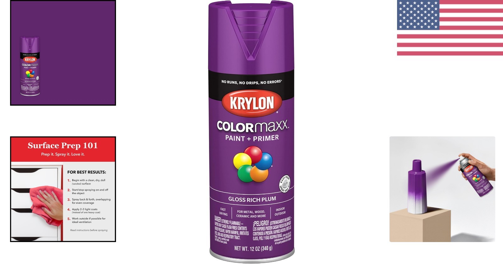 Rust Resistant Rich Plum Gloss Spray Paint & Primer – Perfect for Indoor/Outdoor