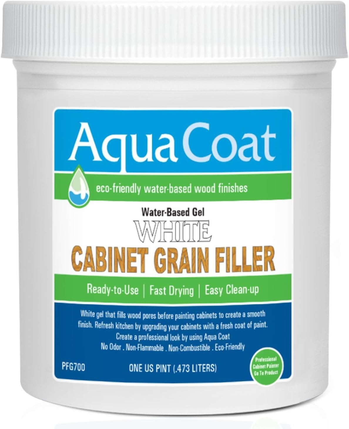 Water-Based White Cabinet Wood Grain FillerGel – Fast Drying, Low OdorWhite Wood