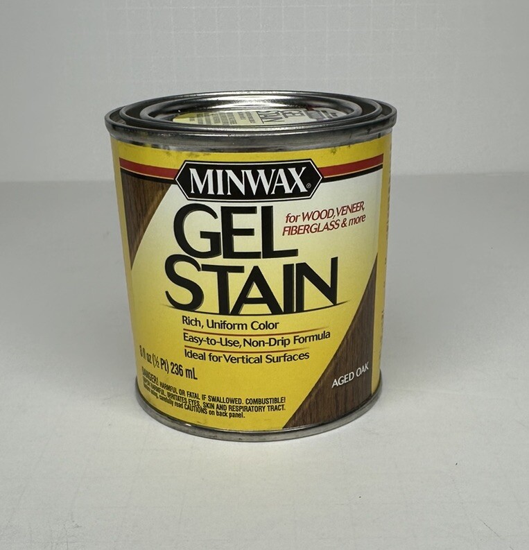 Minwax Gel Stain Aged Oak 1/2 Pint for Wood, Veneer, Fiberglass & More, NEW
