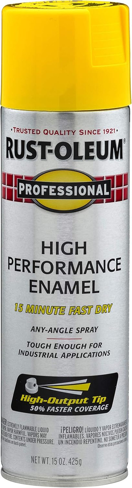 7543838 Professional High Performance Enamel Spray Paint, 15 Oz, Gloss Safety Ye
