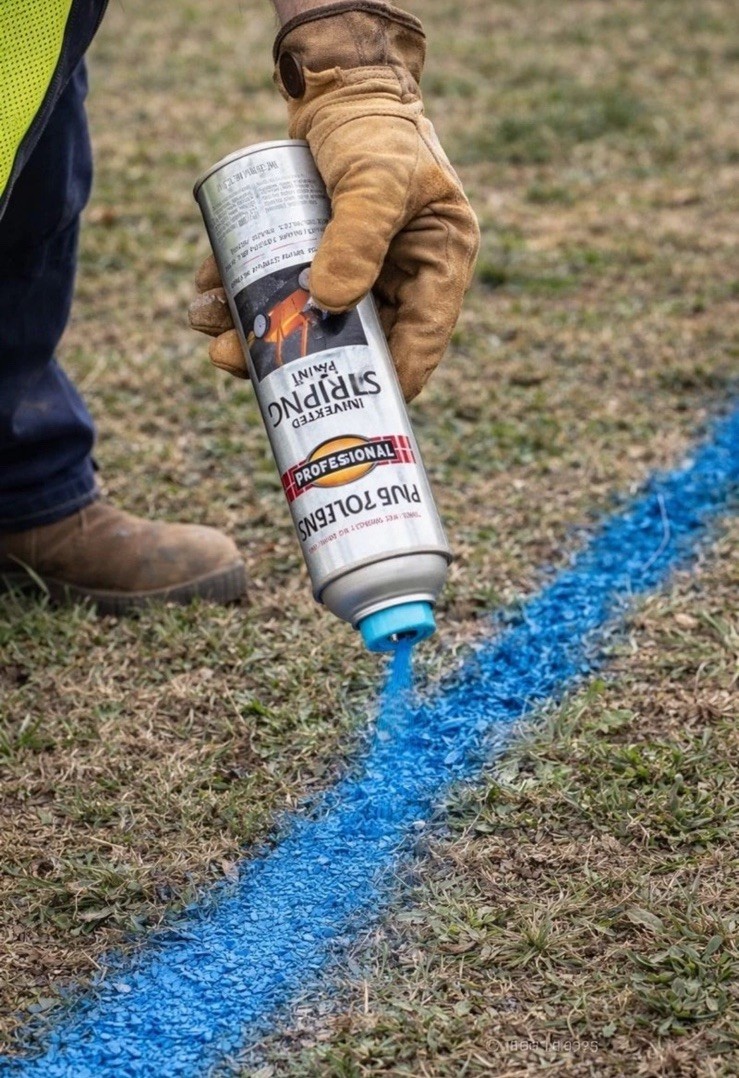 Blue Rust-Oleum Professional Inverted Striping Paint Spray-2526838 18 oz