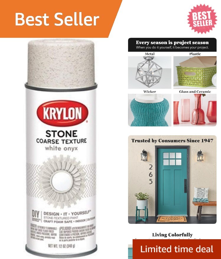 12 Oz White Onyx Coarse Stone Texture Spray Paint – Applies to Any Surface