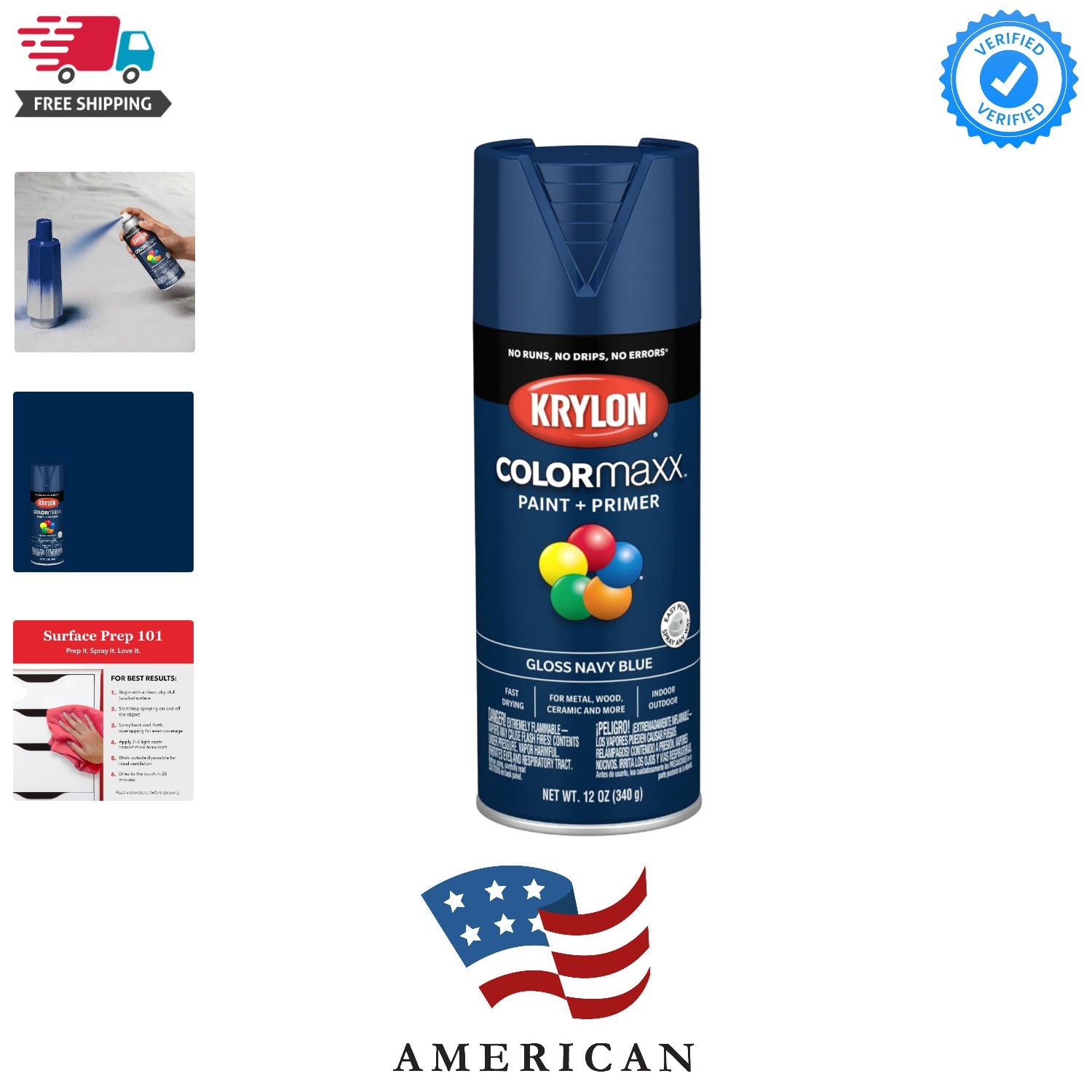 ColorMaxx 12 Oz. Gloss Spray Paint, Navy Blue – 1 Each