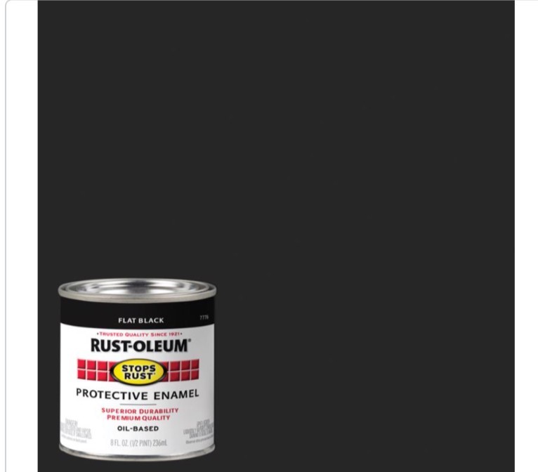 Rust-Oleum FLAT BLACK 0.5 pt Stops Rust PROTECTIVE ENAMEL Oil-Based 7776-730 NEW