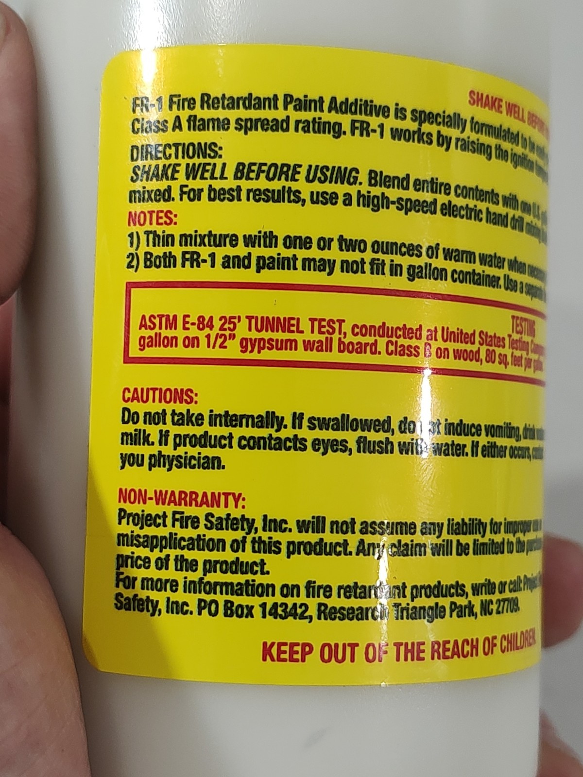Fire Retardant Paint Additive For Water-based Latex Paints 8 Oz 1 Gallon Mix