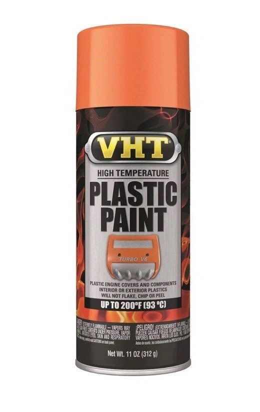 VHT High Temperature Plastic Spray Paint 11oz Gloss Orange Automotive SP823