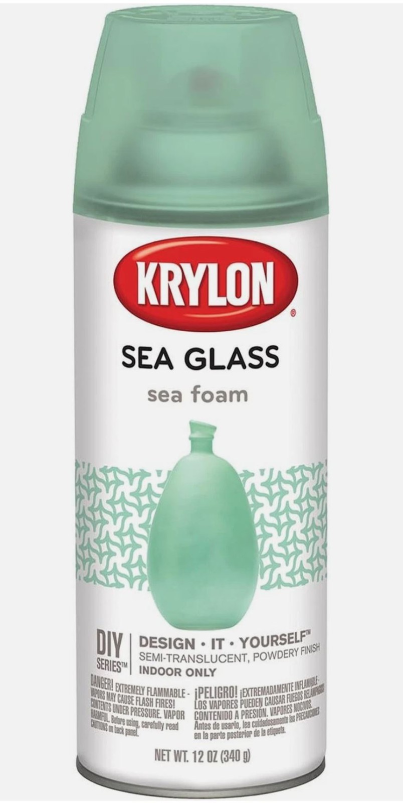 12 Oz. Frosted Sea Glass Finish Spray Paint, Sea Foam – 1 Each