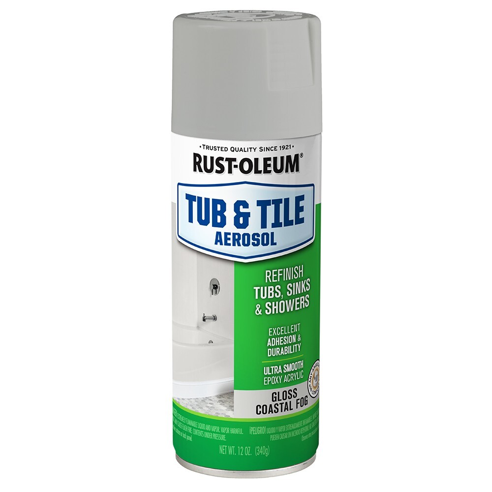 Rust-Oleum 385291 Specialty Tub & Tile Spray Paint Gloss Coastal Fog 12oz