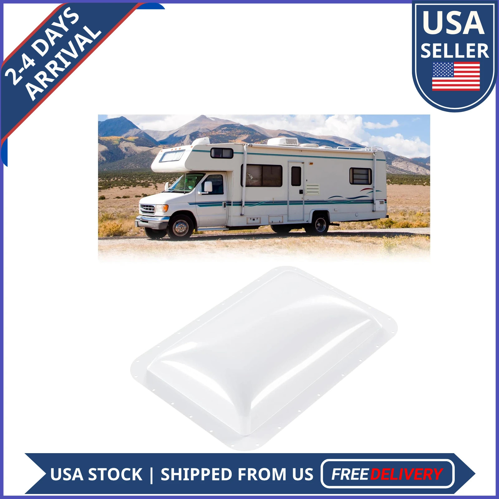 RV Skylight Replacement 18 x 26 for 14 x 22 Roof Opening Camper Motorhome White