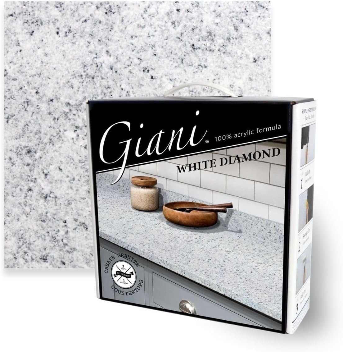 Acrylic White Diamond Granite Countertop Paint Kit – 56 Fl Oz, Easy Application